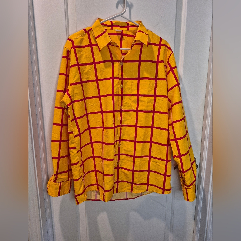 Adult Woody From Toy Story Button Down Shirt Many Sizes!